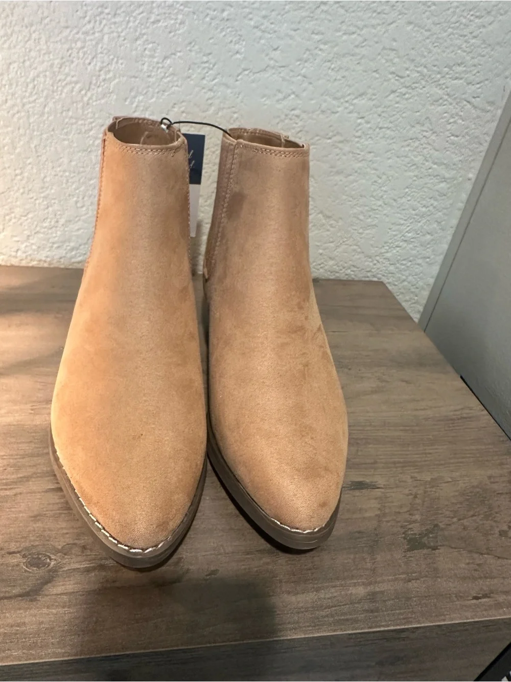 Universal Thread Light Tan Suede Ankle Booties - Picture 4 of 5